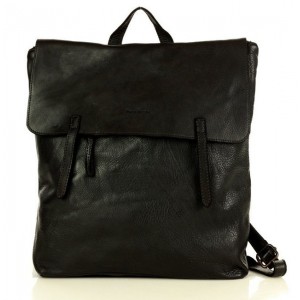 K39F Sac à dos sac à main 2 en 1 femme homme noir marron. Sac à dos unisex urbain cuir italiene vintage 